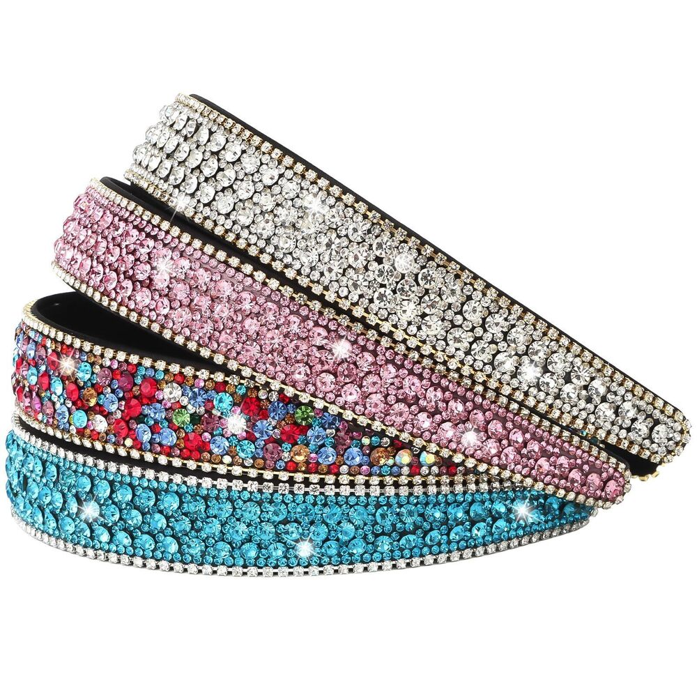 1710 4 Pack Rhinestone Headbands Fashion Glitter Sparkly Diamond Headbands